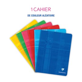 Clairefontaine 3723 C - Lot of 1 booklets stapled Maxi interior A5 horizontally lined with 80 pages, sorted by color