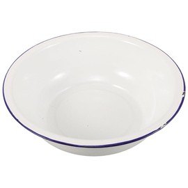 Large Mixing Bowl Enamel Basin 32cm Face Washing Sourdough Enamel Bowl White Vintage, 12.59 * 12.59 * 3.85inch