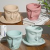 Abstract Face Candle Jar Mold for Concrete Succulent Planter Silicone
