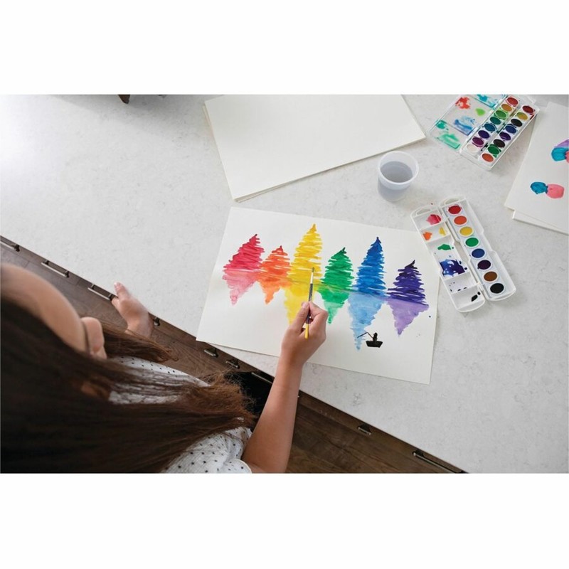 Prang® Washable Watercolors 8-Color Set With Brush, Assorted Colors