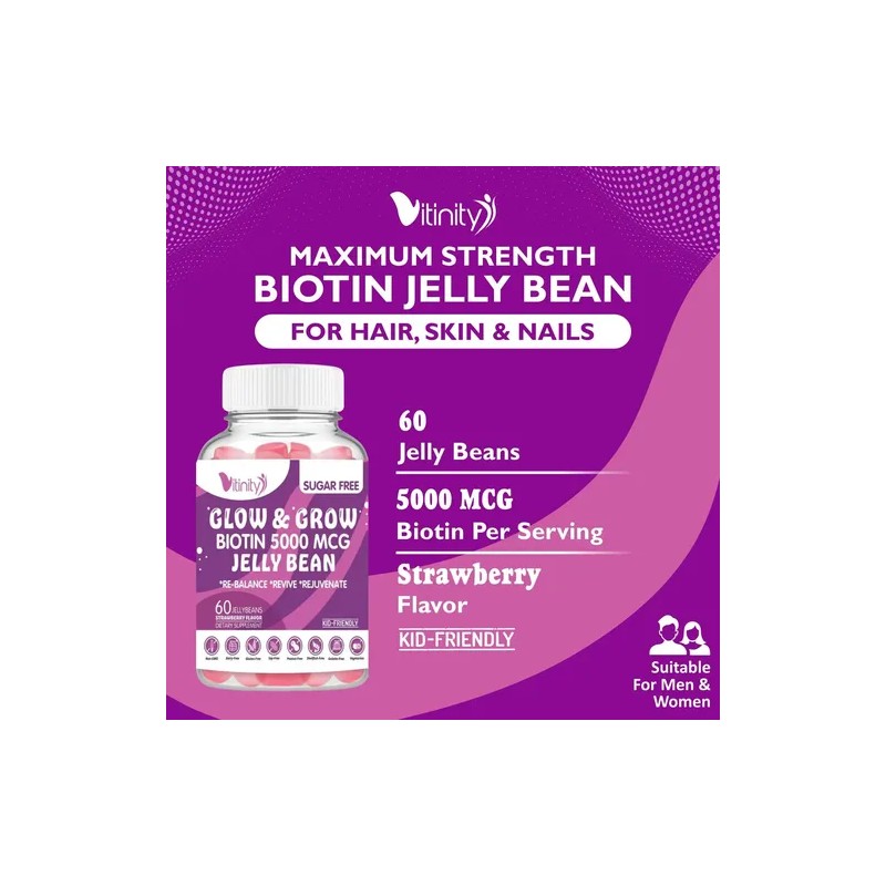 Vitinity Biotina 5000mcg Gomitas Veg Sin Azúcar 60 Unidades