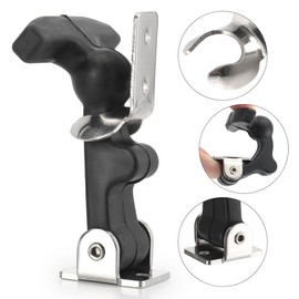 2 Packs Flexible Rubber Stainless Steel Draw Latches with Brackets, Elastic Rubber T-Handle Hasp Latch Catch Clasp for Tool Cabinet, Cooler, Hood, Vehicle Engine, Boat Latch, 3 Inch