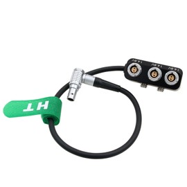 HangTon Right Angle Male 2 Pin to 3 x 0B 2 Pin Female Power Splitter Cable Box, 1 to 3 Triple for ARRI Alexa Sony RED DSMC2 Camera