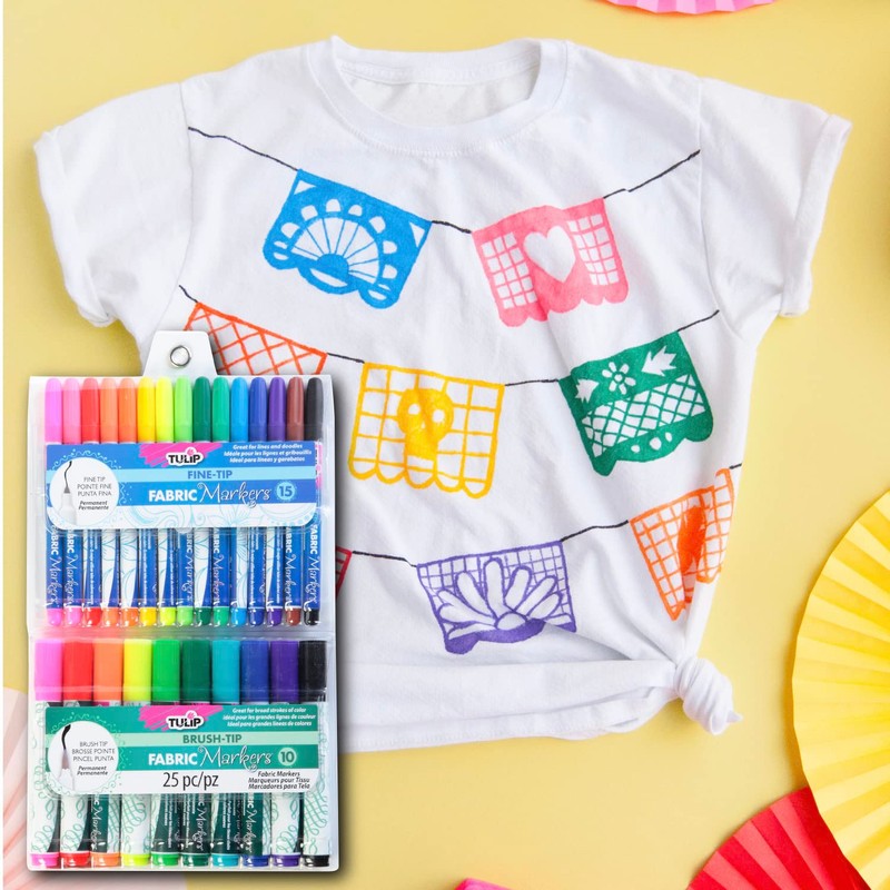 I Love To Create Tulip Fabric Markers Fine and Brush