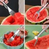 Unbranded Watermelon Slicer Cutter 2-in-1 Fork Stainless Steel Fruit Cutting