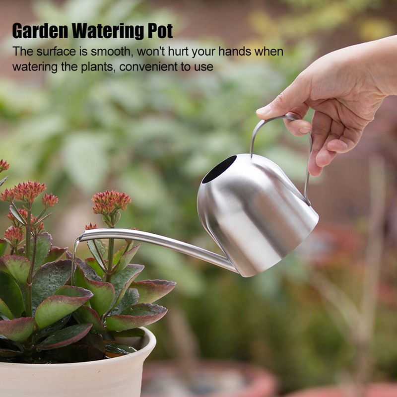 500ml Stainless Steel Indoor Outdoor Watering Can Garden Plant Flower