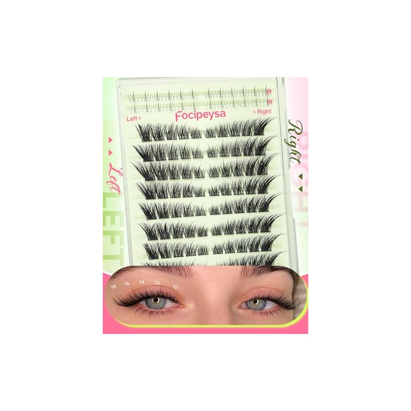 Focipeysa Wispy Lash Clusters Spiky Eyelash Clusters 10-18mm Eyelash Extensions