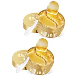60 Pares Parches para Ojos, Máscaras de Colágeno de 24K en Polvo de Oro, Mascarilla Contorno Ojos, Antienvejecimiento, Elimina Bolsas, Círculos...    