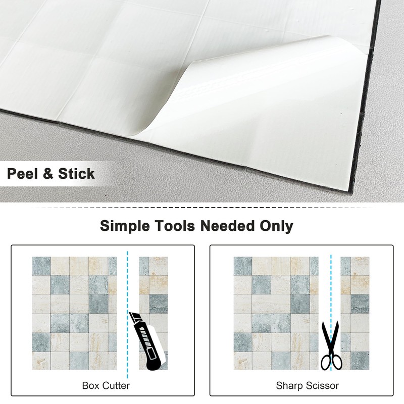 BeNice Kitchen Peel and Stick Tile Backsplash Bathroom Self Adhesive