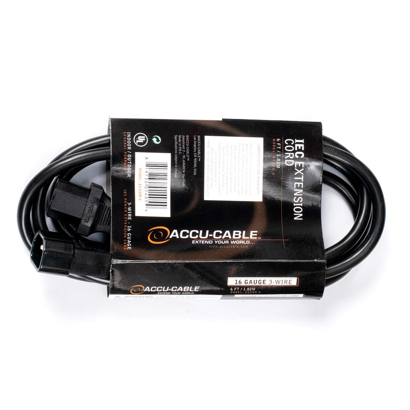 American Dj Supply Eccom-6 Iec Cable Male To Female 6