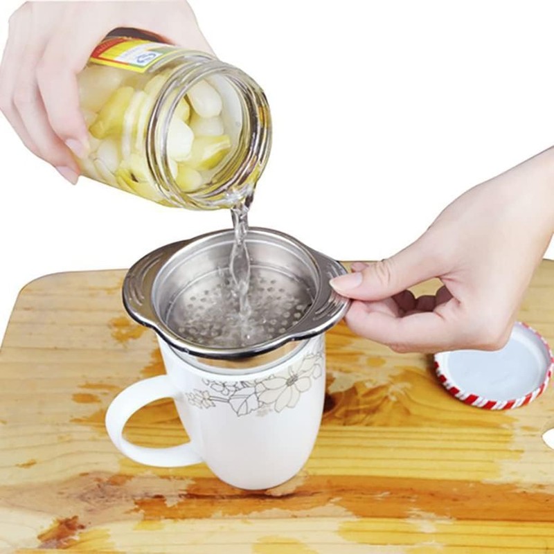 Silver Stainless Steel Canning Colander Food Can Strainer Fruit Can
