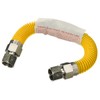 Gas Connector 12 inch Yellow Coated Stainless Steel, 5/8” OD