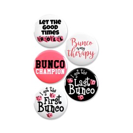 5 Pack - Funny Bunco Game Awards Pinback Buttons - 2.25 Inch