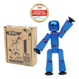 Zing StikBot Single Pack - Includes 1 StikBot - Collectible Action Figures and Accessories, Stop Motion Animation, Ages 4 and Up (Metal Blue)