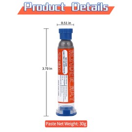 Wonderway Sn64/Bi35/Ag1 T4 Lead Free Solder Paste No Clean, 183℃ Melting Point (30g)