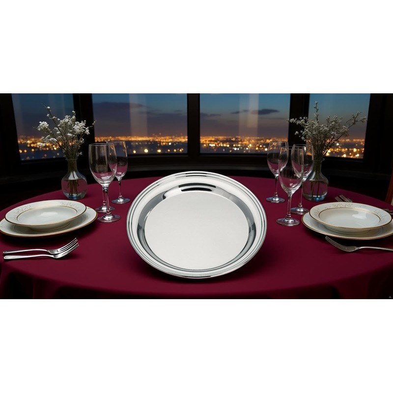 Silver Jug Bremen Tray Round 21.5 cm Premium Silver Plated