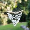 White - Handmade Raindrop Butterfly Recycled Glass Hanging Mobile Wind