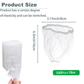 Kitchen Disposable Mesh Sink Strainer Bag and PP Extraction Box Fits Sink Strainer Elastic Anti-Clogging Sink Drain Strainer Collecting Kitchen Food Waste Garbage (500, Drain strainer and storage box)
