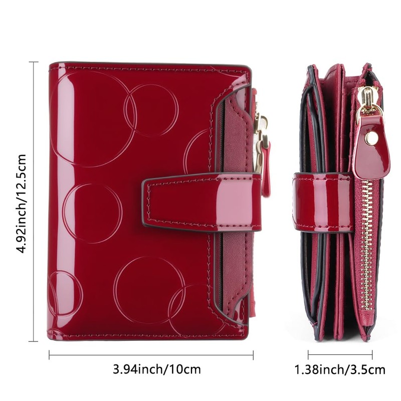 Noble and elegant women's leather wallet, sequins, detachable ID card