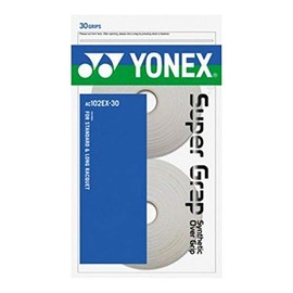 YONEX AC102-30 Tennis & Badminton Grip Tape, Wet Super Grip, Color: White, Pack of 30 Rolls