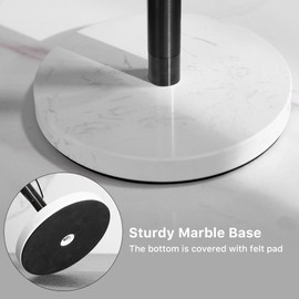 ZUNTO Standing Paper Towel Holder for Countertop, Gray, Stainless Steel Paper Towel Rack with Heavy-Duty Marble Base, Anti Slip, Paper Roll Holder for Kitchen Desktop, Simply Tear for One Hand