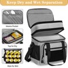 GLENKEY Double Deck Insulated Lunch Box, Expandable Large Lunch Bag