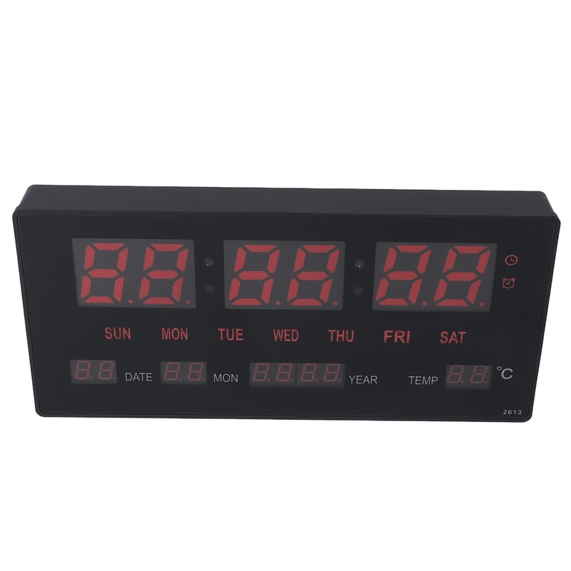 LED Number Clock Large Big Digital Display with Temperature Wall