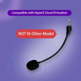MJKOR Replacement Mic Compatible with HyperX Cloud 3 Headsets, Microphone Replacement Compatible with Hyper x Cloud III Headphones