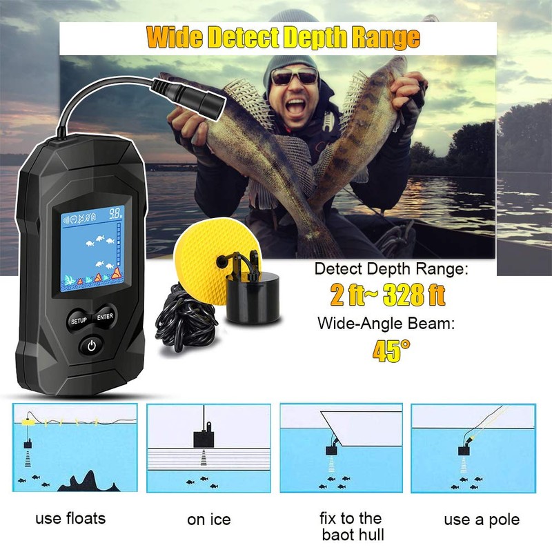 LUCKYLAKER Water Boat Fish Finders Depth Portable Handheld Fish Finder