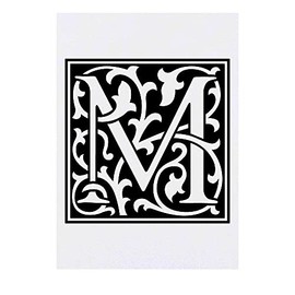 Azeeda 'Dekorativer Buchstabe M' Temporäres Tattoo - Hautfreundlicher & Ungiftiger Abziehbild · Wasserfest (TO00044626)