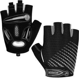MOREOK Cycling Gloves Bicycle Road Bike Gloves, Half Finger Gel Pad G-XL