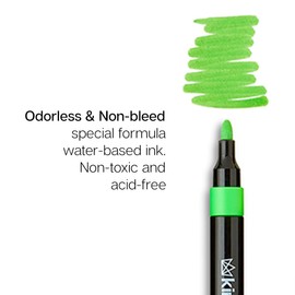 KINGART Acrylic Paint Markers (409-36), 36 Colors, 2mm Tip, Water-Based Ink