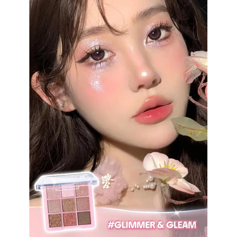SHEGLAM Glimmer & Gleam Paleta de Sombras 9 Tonos Brillantes
