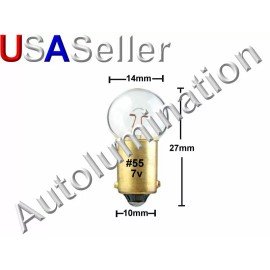 Autolumination GE Ba9s 55 7 Volt 7v Light Bulb Replacement for Floxite Mirror 3w G4.5 (G4 1/2) - 1pc