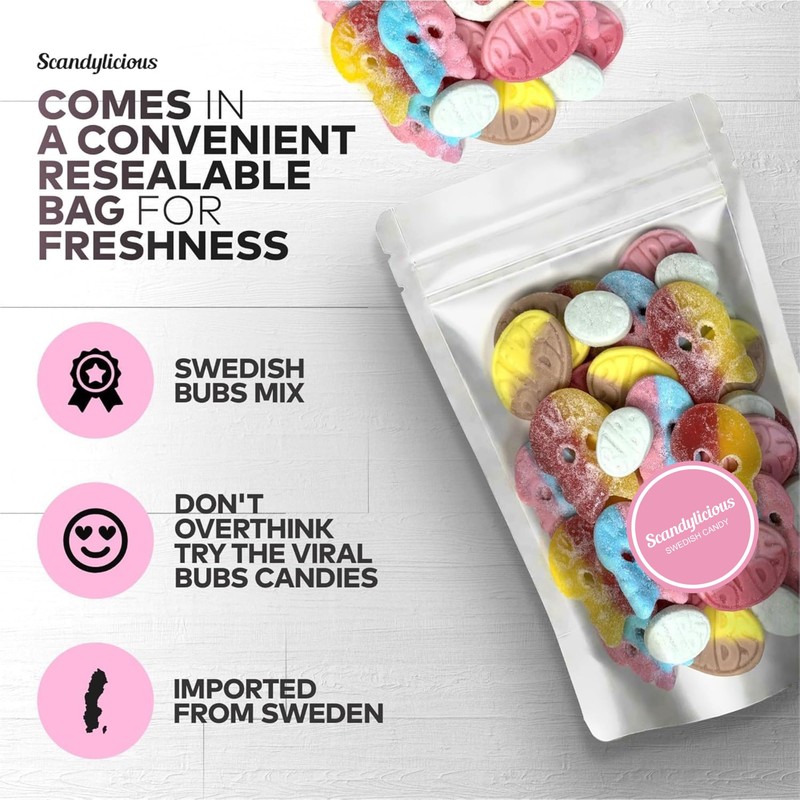 Bubs Swedish Candy Mix - Big Ovals, Skulls, and More