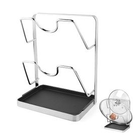 304 Stainless Steel Pot Lid Holder Pot Holder Spoon Rest Kitchen Pot Lid Holder Kitchen Utensils 2-in-1 Design for Two Pot Lids Lid Holder Pot Lid Organiser for 19-36 cm Pot Lid