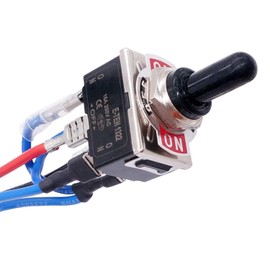 Taiss/Motor Toggle Switch 6 Pin 3 Position Momentary(ON)/Off/(ON) DPDT Reverse Polarity DC Motor Control 12V 10A Metal with Waterproof Boot Cap and 21mm Terminal Wires E-TEN-223-DMX