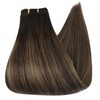 Full Shine Weft Hair Extensions Human Bundles Color 2/8/2 Darkest
