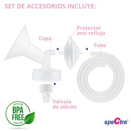 Spectra | Set de Accesorios para Extractor de Leche Eléctrico Talla 32mm (1 Kit) | Accesorio Original, Brida Compatible con Saca Leches Eléctricos S1 Plus S2 Plus y 9 Plus. Repuesto | Libres de BPA