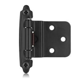 Vallecloud 4 Pack (2 Pair) 3/8" Inset Matte Black Self Closing Cabinet Hinges for Offset Face Frame Semi Concealed Kitchen Cabinet Doors