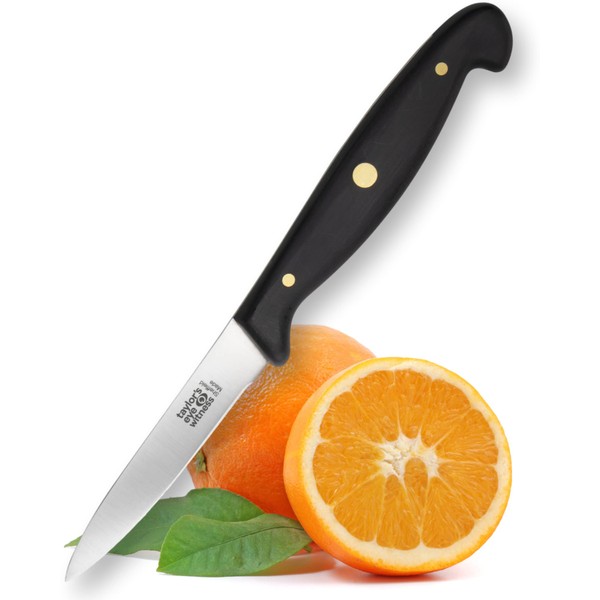 Taylors Eye Witness Professional Series British Made Small Vegetable Knife - 8cm Cutting Edge with an Ultra Fine, Pointed Blade, Precision Ground from High Carbon Stainless Steel. Made in Sheffield