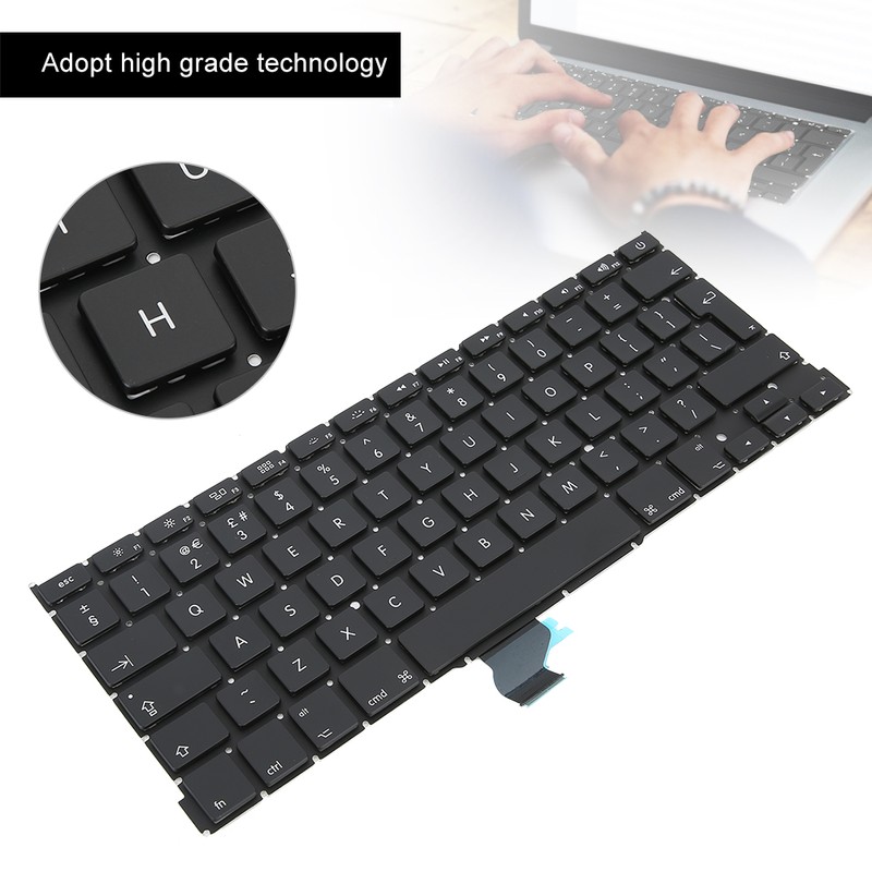Black Laptop Replacement Keyboard Layout Fit for MacBook Pro A1502