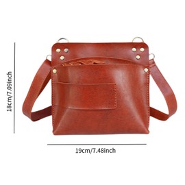 MagiDeal Barber Tool Bag Scissor Pouch Large Capacity Salon Hair Thinning Scissors Hairstylist Traveling Bag for Hairdressers, Brown