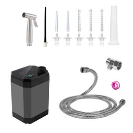 Portable Shower Enema System, Electric Handheld Toilet Bidet Sprayer,Vaginal and Anal Cleaning Kit with 6 Nozzle and 5.74 Ft Metal Hose