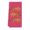 FIicy Hot Pink Tiger Decor Hand Towels, Trendy Hot Pink