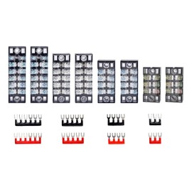 HAXIHA 600V 15A Screw Terminal Strip 8 Sets 3/4/5/6 Positions, Double Row Screw Terminal Strip Block with Cover 400V 15A Pre-Insulated Terminal Barrier Strip (TB1504) for Electronic Circuit