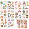 10 Sheets 70s Retro Hippie Theme Temporary Tattoos,Groovy Tattoos Stickers