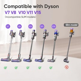 Mini Motorized Tool Brush Head Compatible with Dyson V7 V8 V10 V11 V15 Cordless Vacuum Cleaner, Handheld Couch Vacuum Attachment Anti-Tangle Replacement Parts Head Suitable for Long and Pet Hair