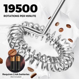 Milk Frother Handheld Whisk Battery Powered Drink Mixer, Milk Frother Foamer & Mini Drink Mixer Coffee Frother Whisk, Electric Portable for Latte, Cappuccino, Hot Chocolate- Black