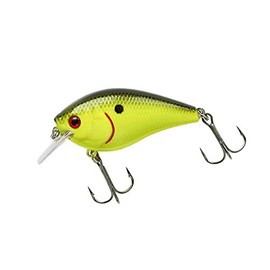 Booyah XCS Series Silent Square-Lip Crankbait Bass Fishing Lure, Black Chartreuse, 2 5/16"